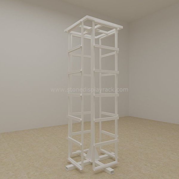 rotate sample display stand stone quartz carousel display tower sdr-52-2