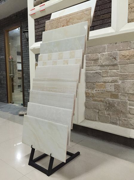 Simple Waterfull Stone Quartz Tile Sample Display Stand SDR-59 1